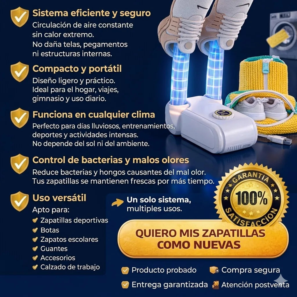 DryStep™ – Secado 360° – Zapatos secos en poco tiempo