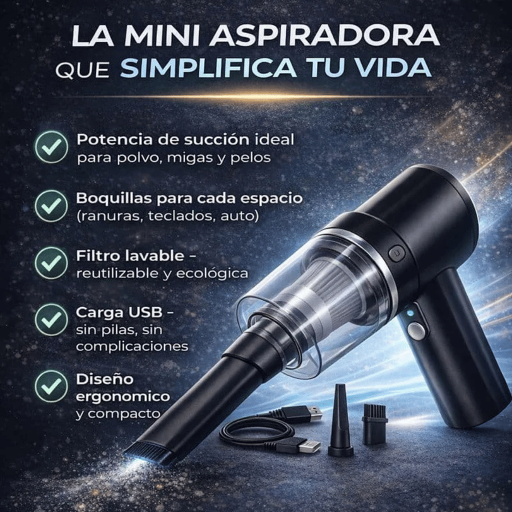 AutoVac™ –Succión Potente- Tu auto limpio en minutos