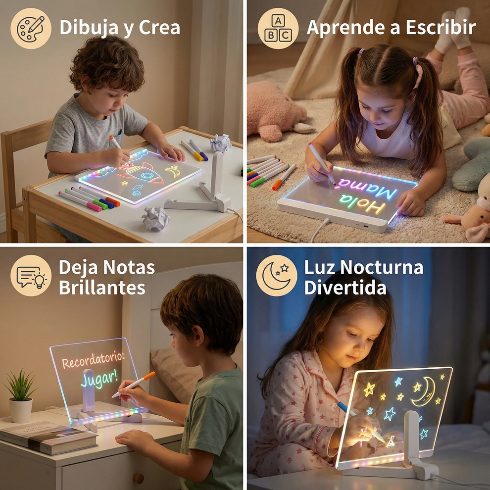 Pizarra Lampara LED Acrílica +7 Colores