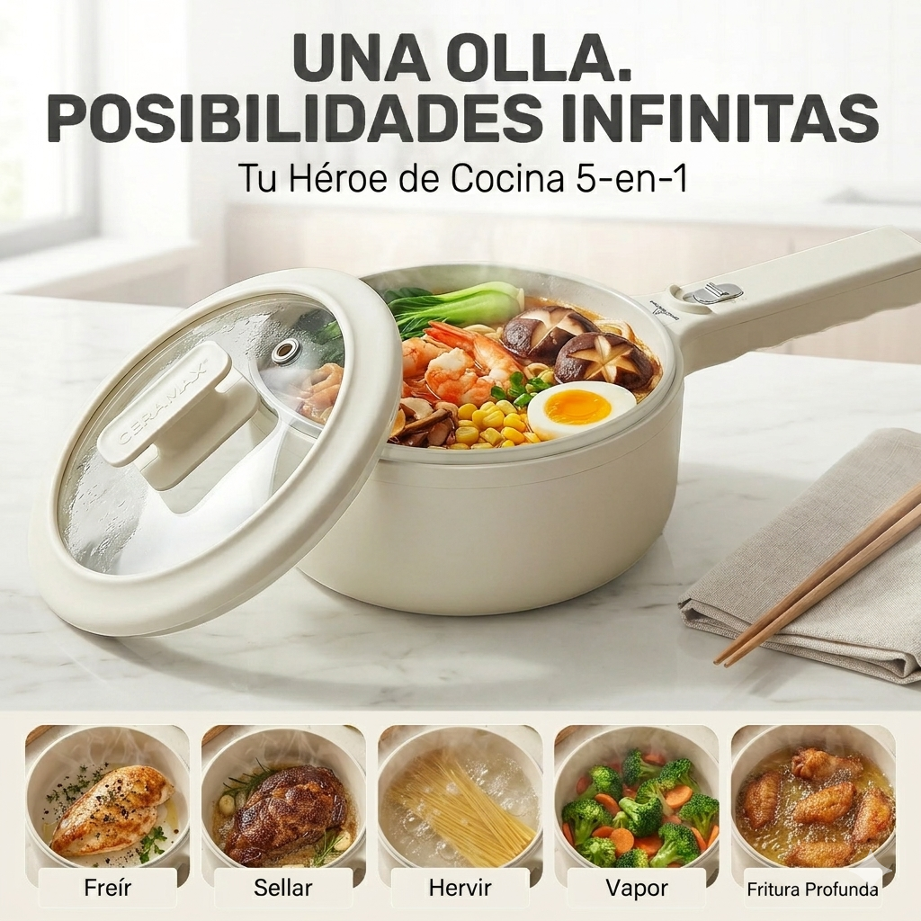 UniCook™ –Olla eléctrica compacta -De la cocina al plato en minutos