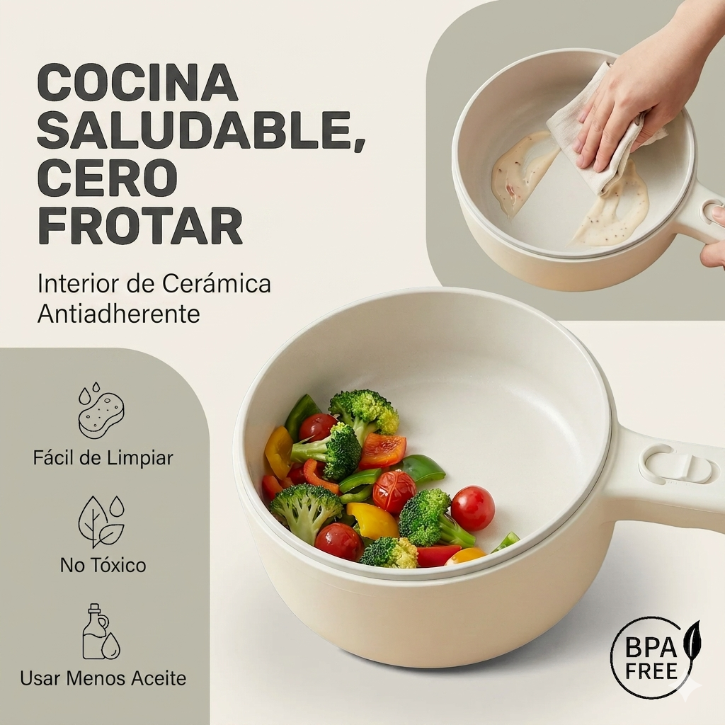 UniCook™ –Olla eléctrica compacta -De la cocina al plato en minutos