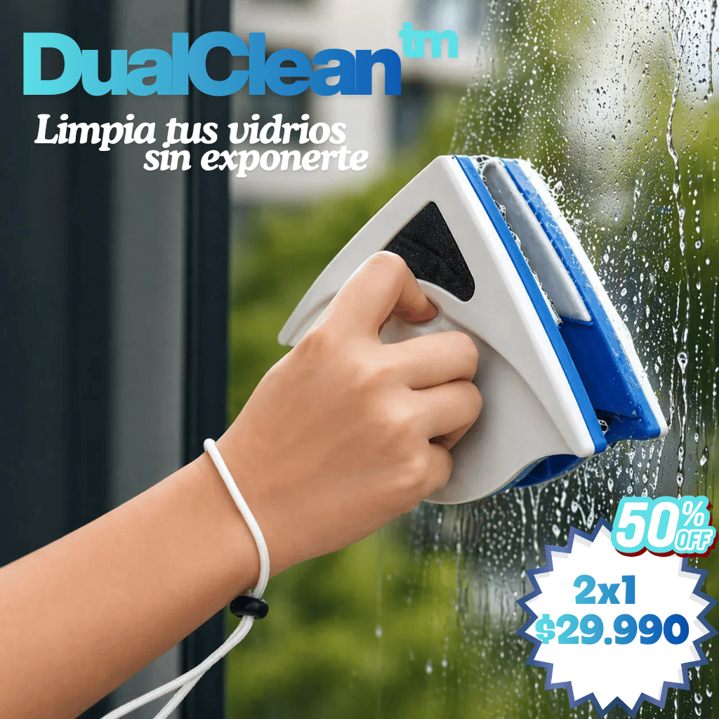 DualClean™- Dos lados, un solo movimiento – Deja tus vidrios impecables desde adentro