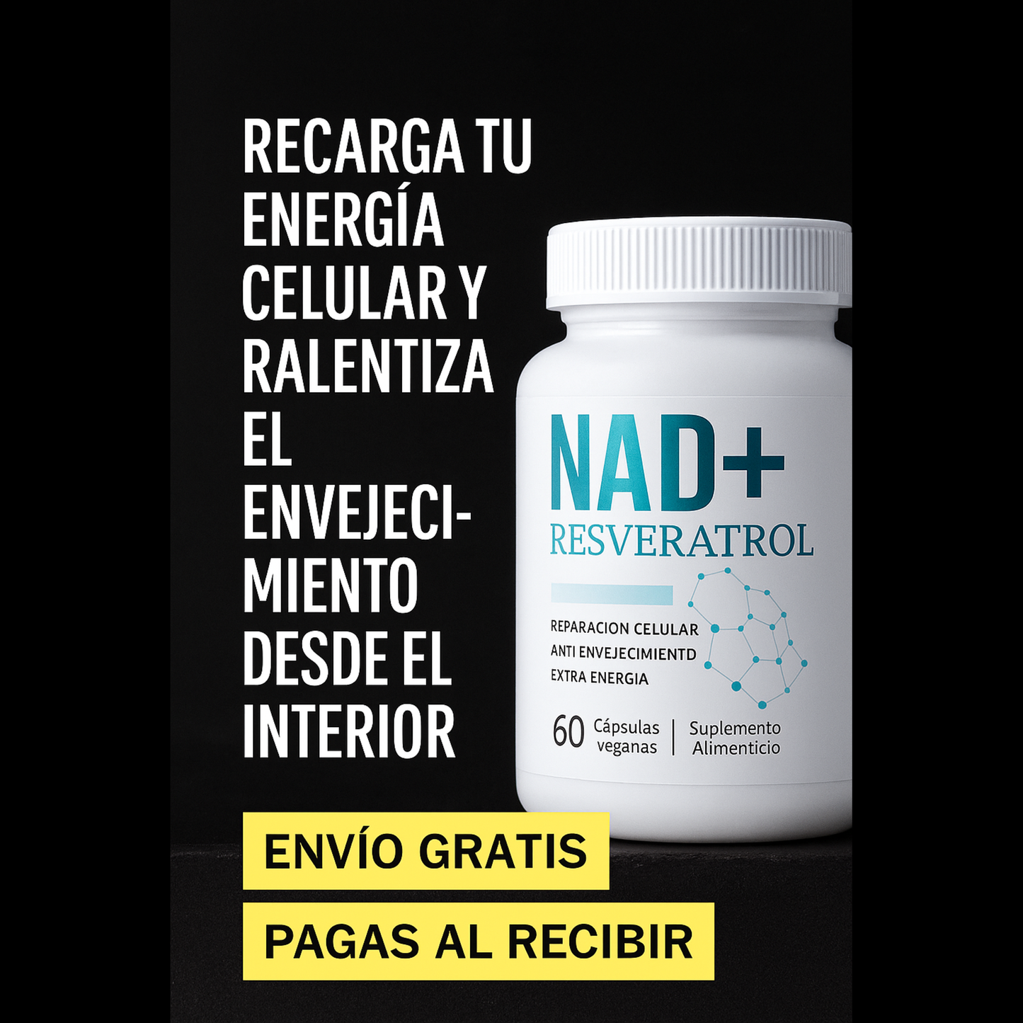 Nad + Resveratrol Antioxidante 60 Caps