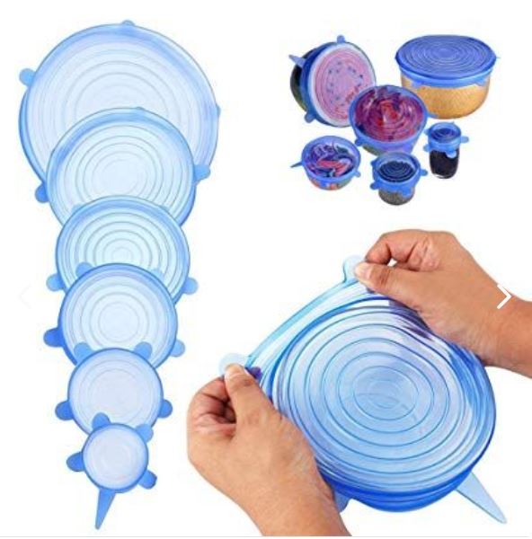 Set de Tapas de Silicona Reutilizables (6 Unidades)