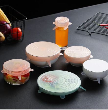 Set de Tapas de Silicona Reutilizables (6 Unidades)