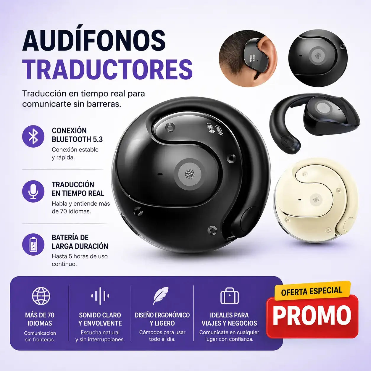 TalkPod-Audífonos traductores –Entiende y hazte entender al instante